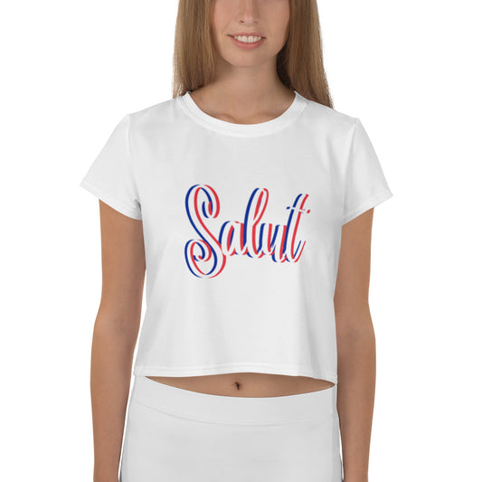 全面プリントクロップTシャツ Salut