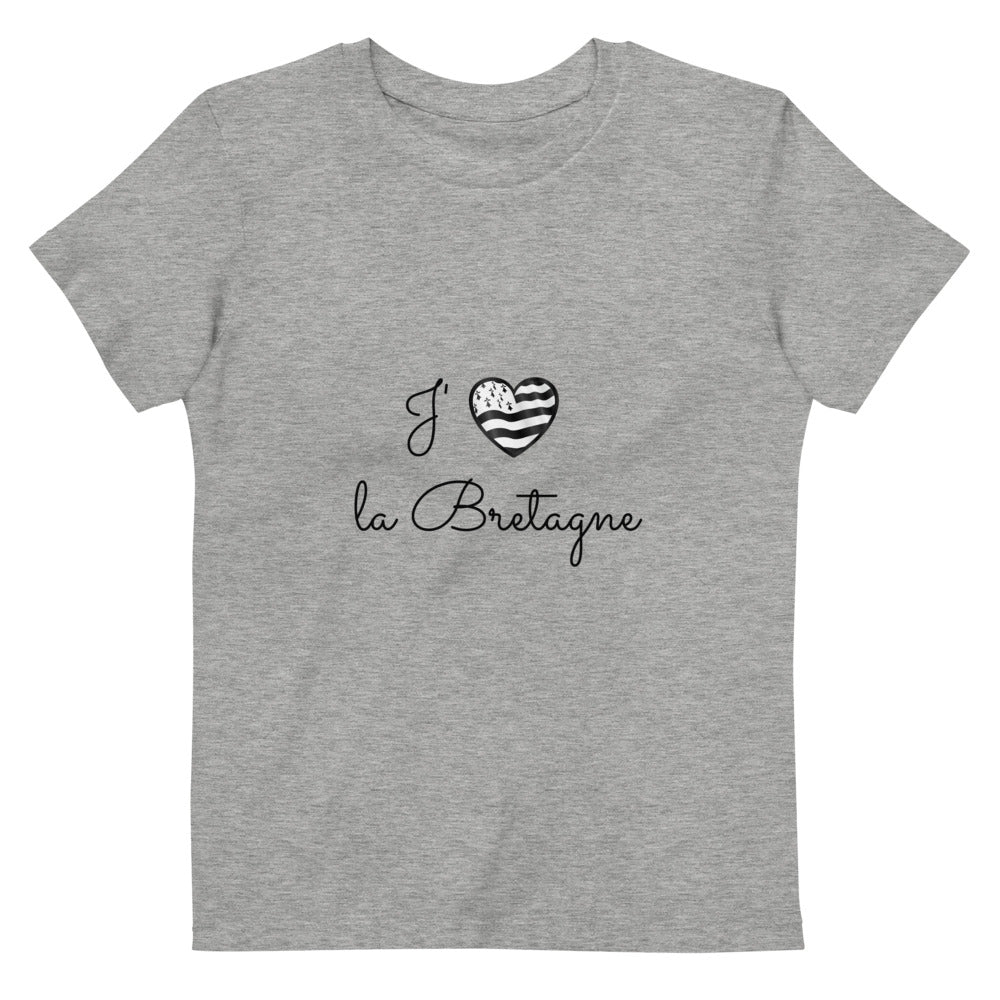 キッズ オーガニックコットン Tシャツ J'adore la Bretagne