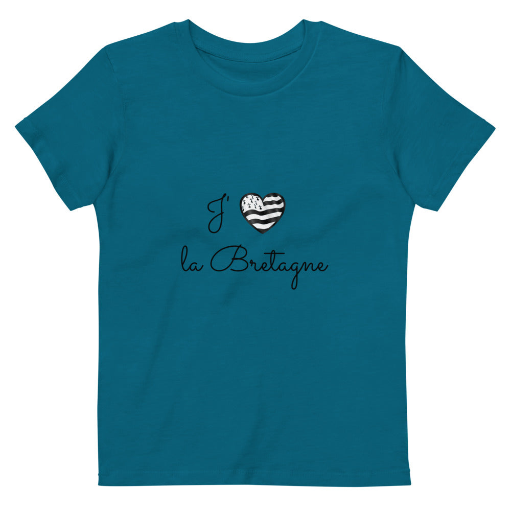 キッズ オーガニックコットン Tシャツ J'adore la Bretagne